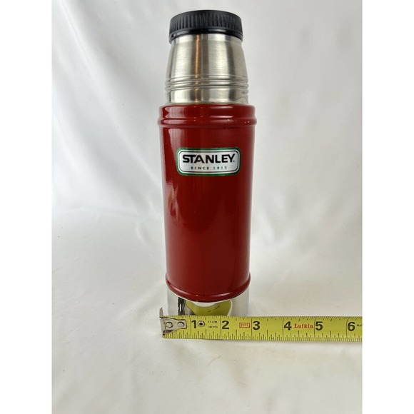 Stanley Travel Thermos Red Stainless Steel 16 Ounce Vacuum Bottle No Cup - Picture 11 of 12